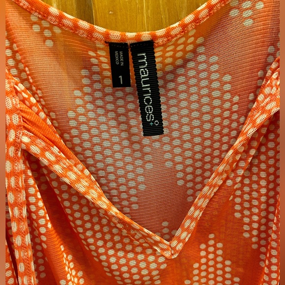 Maurices Sheer Cold Shoulder Chevron Blouse - Picture 3 of 5
